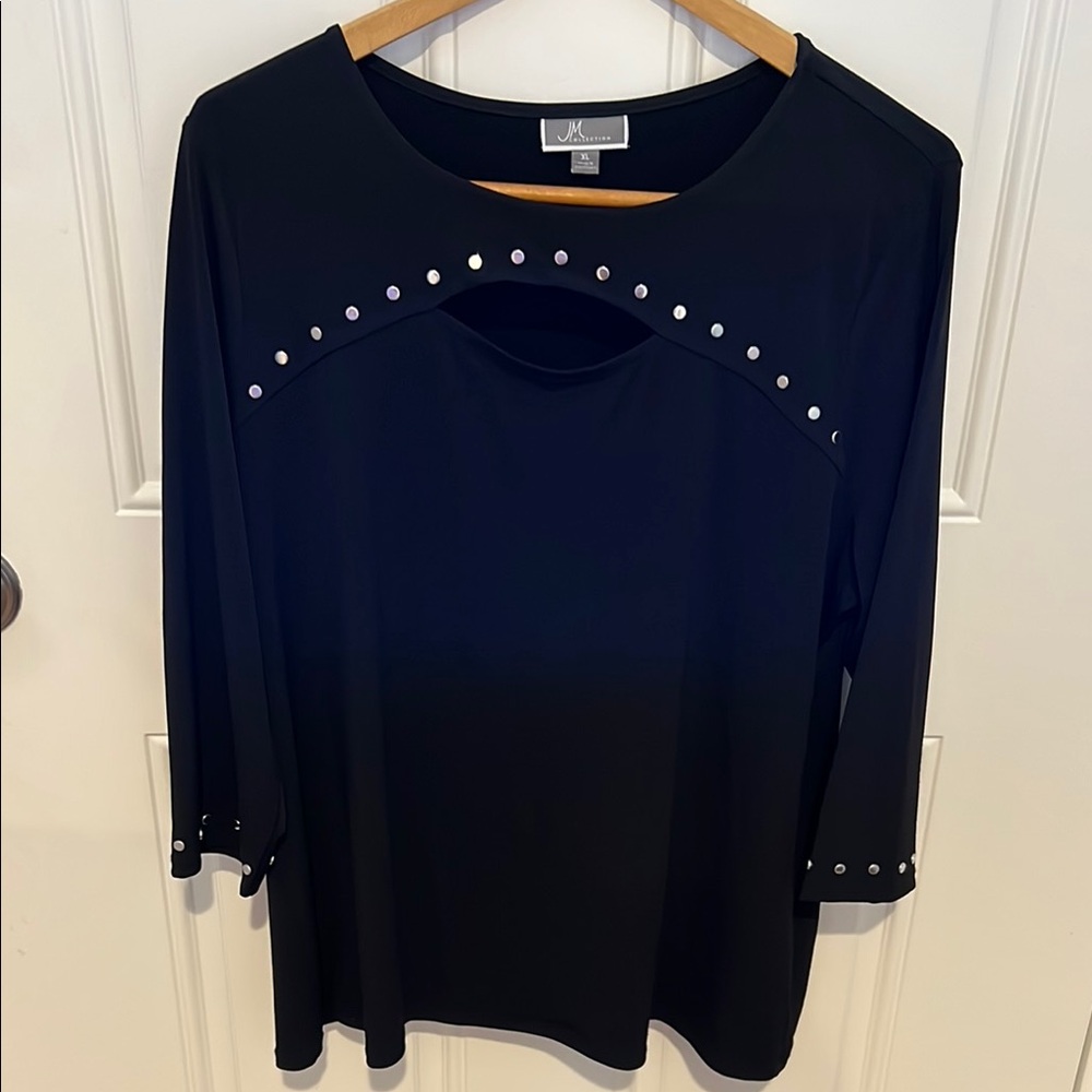 Black Studded Women's Top
